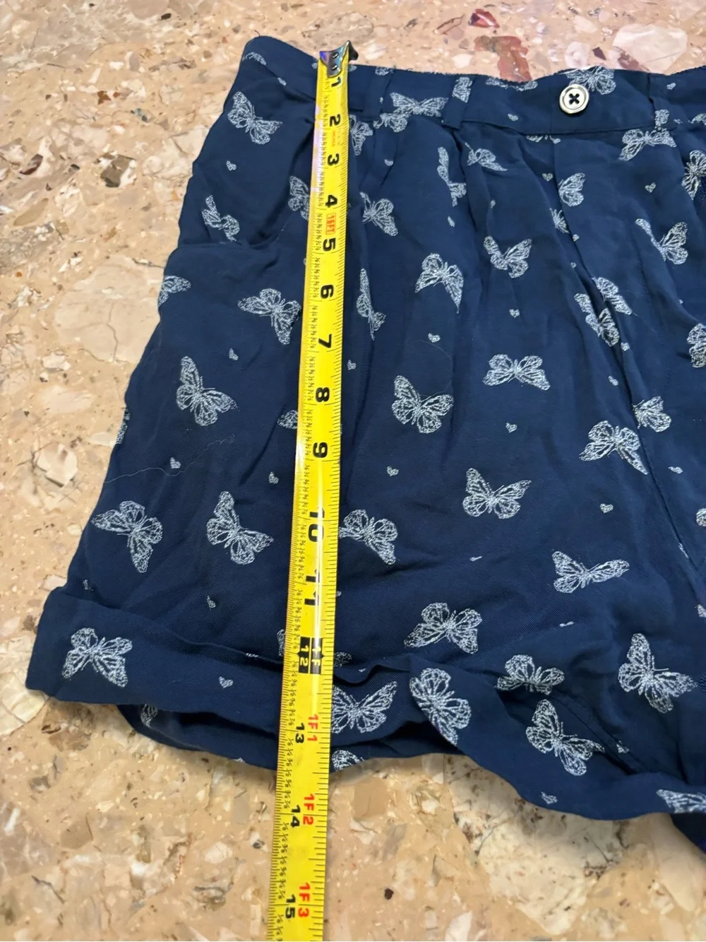 abercrombie Girls high rise Blue Butterfly trouser shorts